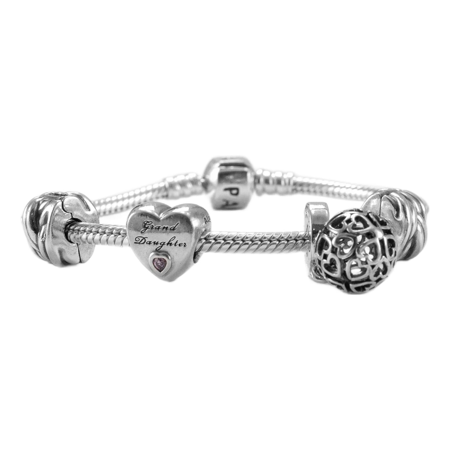 Pandora 925 Sterling Silver Charm Bracelet | Chairish