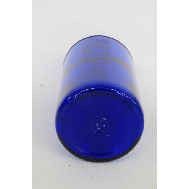 Maryland Glass Co Cobalt Blue Bottle Empty Apothecary Medicine Vessel 5121b For Sale - Image 11 of 11