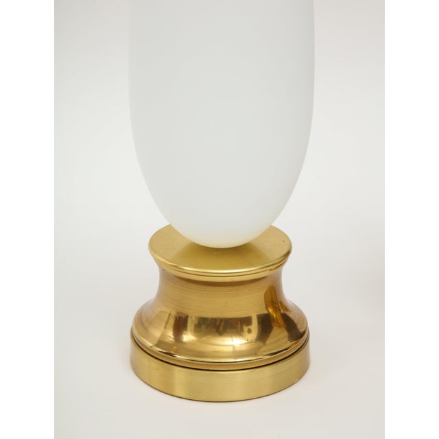 1960s Frosted Murano Glass Lamps - A Pair For Sale - Image 5 of 8