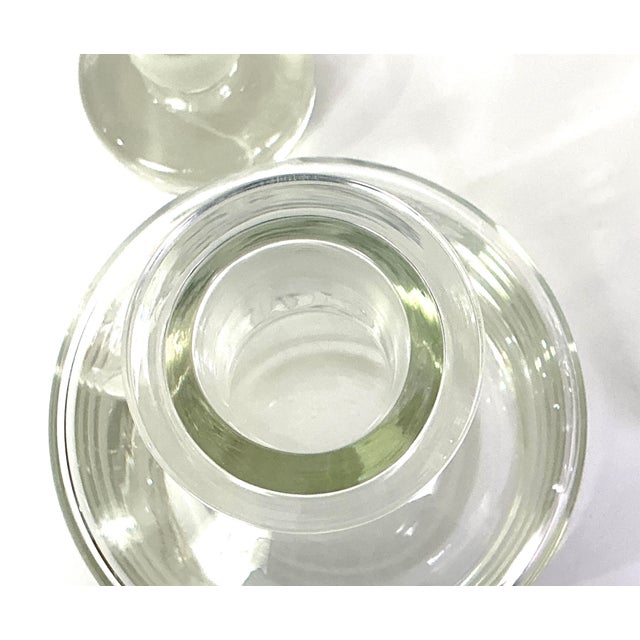 Contemporary Krosno,Poland-Makers of Fine Crystal-Two Tulip,etched Decanters and a Matching Ice Bucket – Three Pieces For Sale - Image 3 of 11