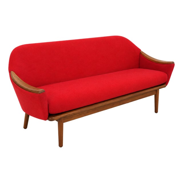Adrian Pearsall Sofa With Walnut Arms For Sale