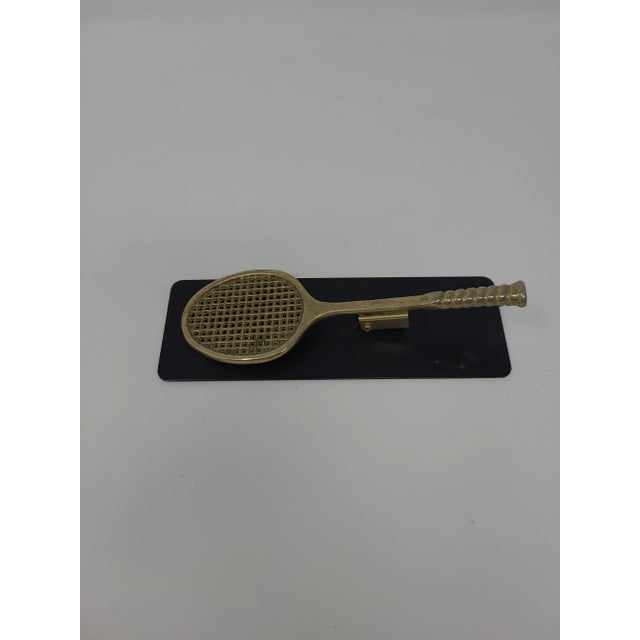 Brass Vintage 80s Brass Tennis Racket Clip For Sale - Image 8 of 11