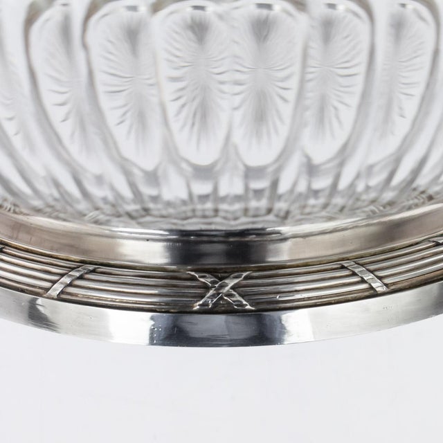 20th Century French Empire Solid Silver & Glass Bowl, Paris, 1900s For Sale - Image 4 of 13
