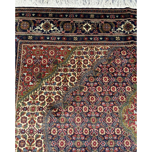 Hand-Knotted Herati Mahi Medallion Wool Rug, Navy Field, 9'11" X 6'8" For Sale - Image 9 of 13