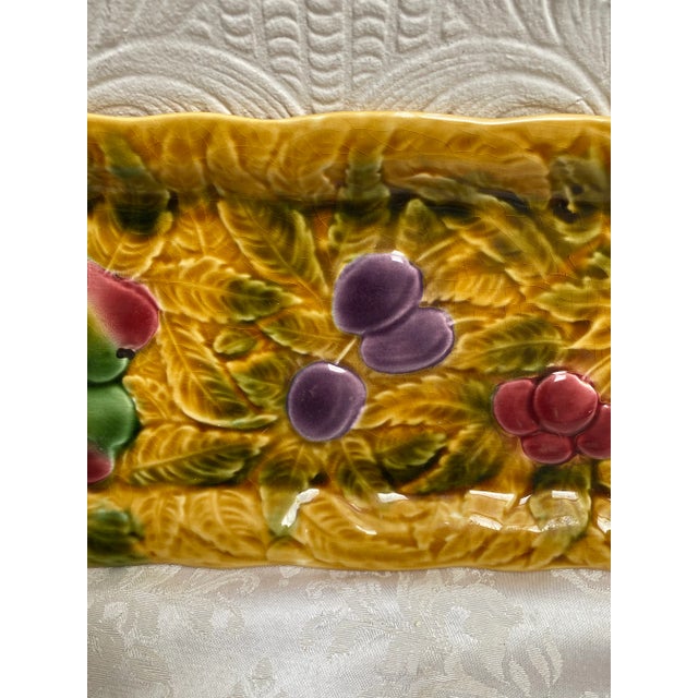 Ceramic Antique Sarreguemines France Majolica Platter For Sale - Image 7 of 7