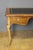 Large Louis XV style walnut desk, opening with two drawers, center desk, black leather top, 19th century, in very good...