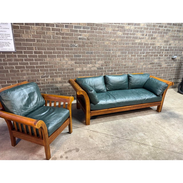 Hickory Chair “Texas Series” Leather Sofa & Lounge Chair – Pr London Leather, Spring-Down, Feather & Down, 2017 For Sale - Image 12 of 12