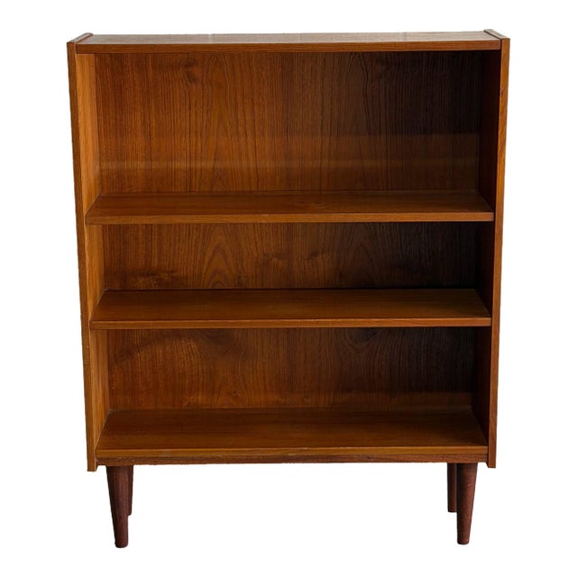 Vintage Danish Teak Bookcase Scandinavian Modern Open Shelf Cabinet For Sale