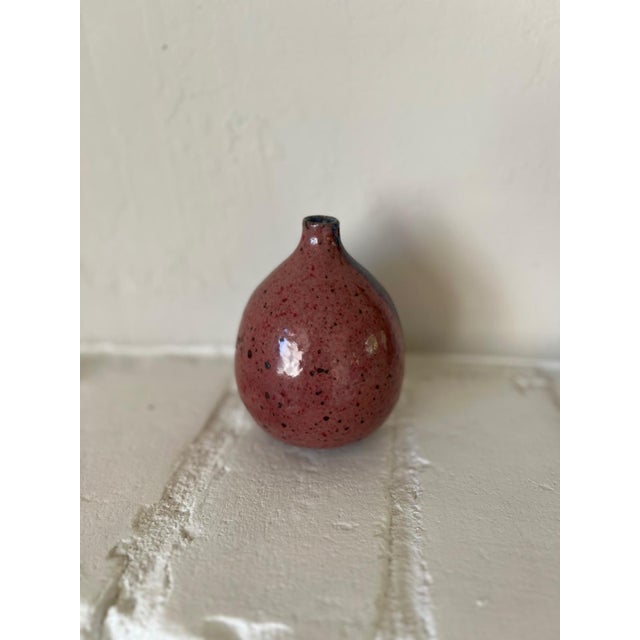 Ceramic 1970s Studio Pottery Bud Vase Weed Pot Lava Glaze Chop Marked For Sale - Image 7 of 14