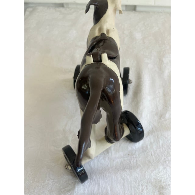 1920s Black and White Ceramic Toy Dog Figurine, Signed For Sale - Image 9 of 10