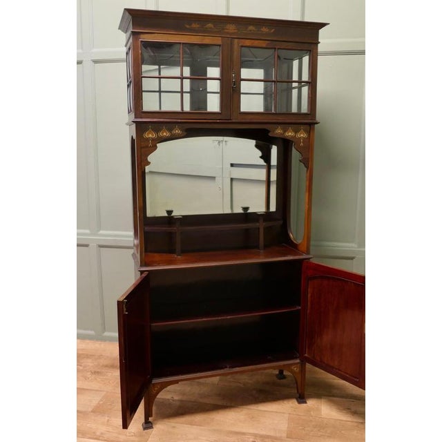 Art Nouveau Inlaid Display Cabinet, 1900 For Sale - Image 4 of 8