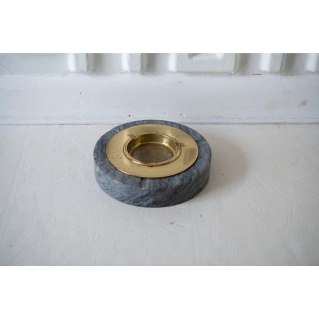 Metal 1970s Brass and Marble Ashtray, Catchall For Sale - Image 7 of 7