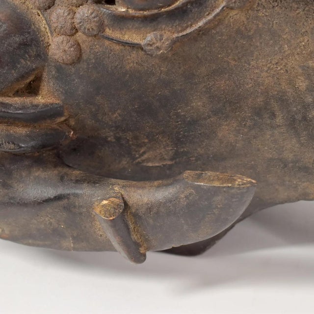 Early 20th Century Baule Wooden Ram Mask Gbagba Cote d'Ivoire For Sale In Denver - Image 6 of 10