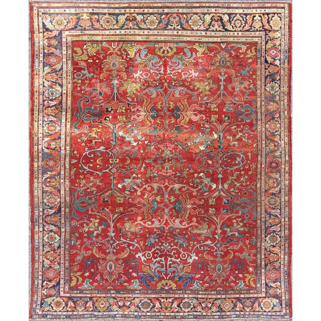 Early 20th Century Colorful Antique Persian Sultanabad Rug With All Over Design in Jewel Tones For Sale - Image 10 of 10