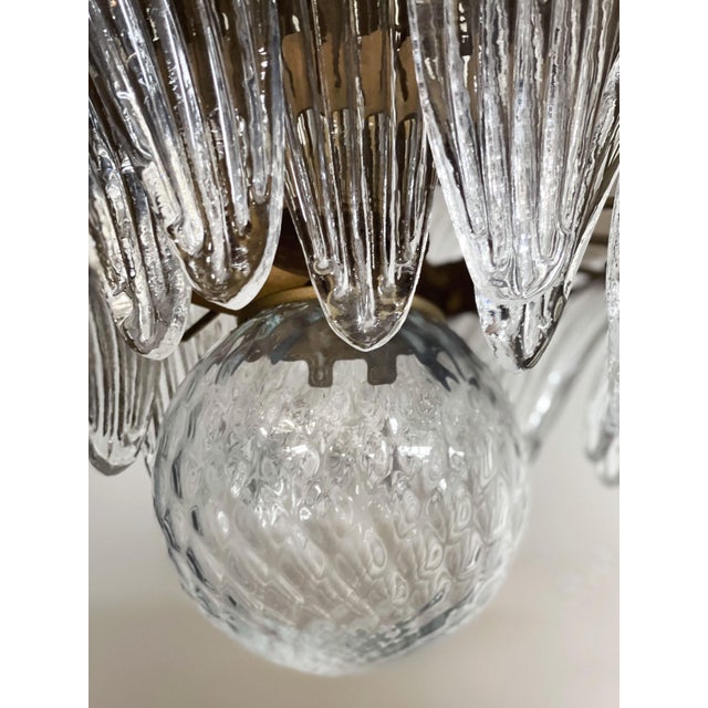 Glass Murano Chandelier in Transparent Glass, 1990s For Sale - Image 7 of 18