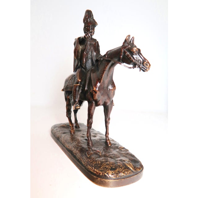 Figurative French Mid 19th Century Patinated Bronze Rider and Horse, Signed/Dated/Registered. For Sale - Image 3 of 7