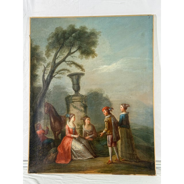 19th Century Louis XVI Romantic Landscape in the Style of Nicolas Lancet For Sale - Image 4 of 4