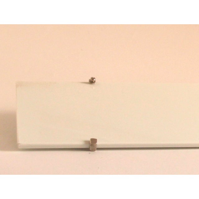 German Bathroom Shelf in White Glass with 2 Nickel-Plated Brackets, 1920s For Sale - Image 4 of 8