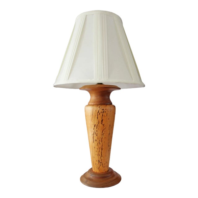 Wooden Table Lamp - Hand Turned Wood For Sale