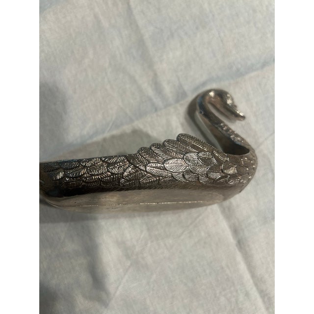 Vintage Hollywood Regency Swan With Detach Swan Ornament For Sale - Image 10 of 12