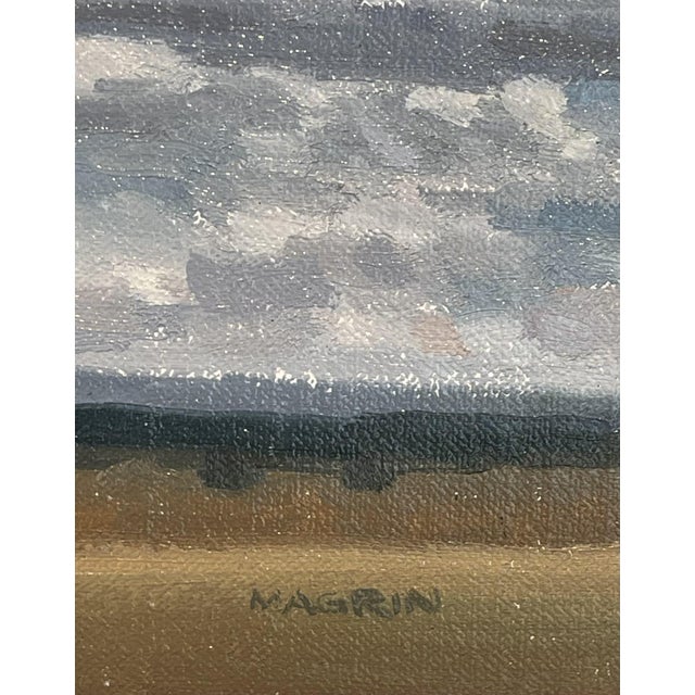 Contemporary Gathering Form Study by Michael Magrin | Oil on Mounted Linen Landscape With Clouds For Sale - Image 3 of 10