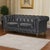 Brown Century Chesterfield Love Seat - Slate Leather For Sale - Image 8 of 8