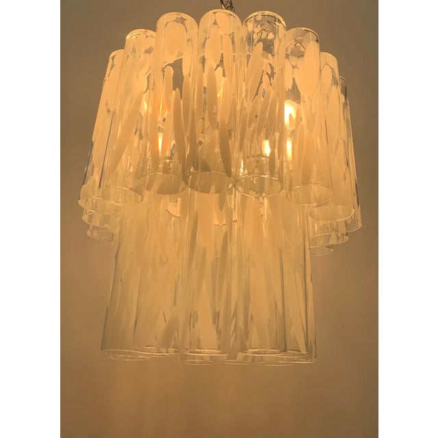 Vintage Large Model Murano Tube Chandelier attributed to Vistosi, 1970s For Sale - Image 4 of 7