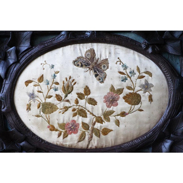 Circa: 19th Century. Origin: Black Forest, Germany. Material: Walnut wood, silk embroidery. At this time, all purchases...