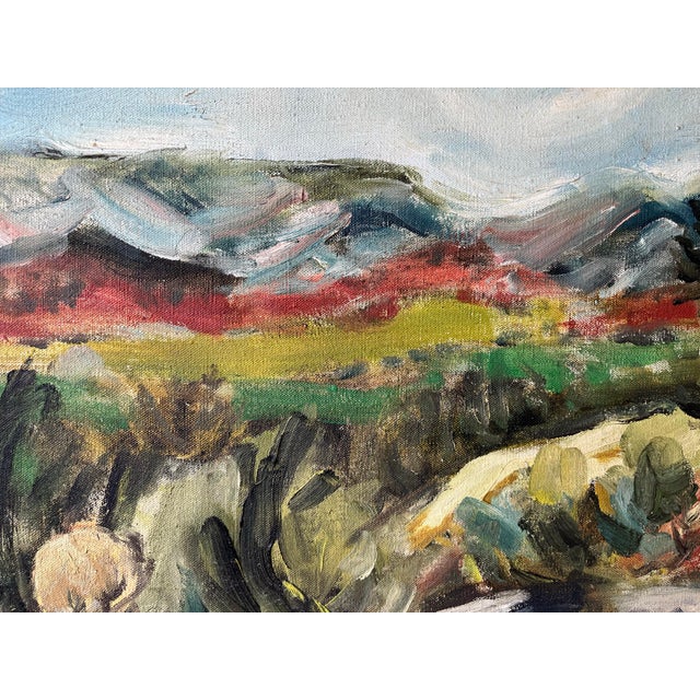 Green 1990s Scarborough Acrylic on Canvas Painting of a Boy in the Country For Sale - Image 8 of 11