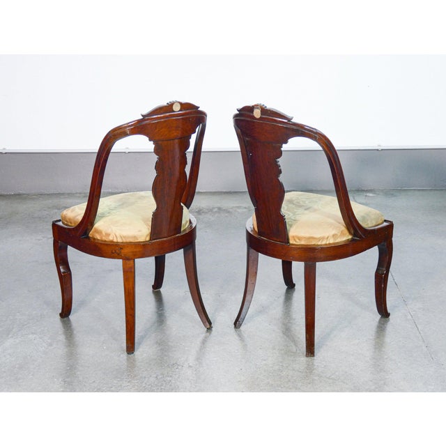 Charles X Chairs in Walnut and Velvet, 1800s, Set of 6 For Sale - Image 3 of 10