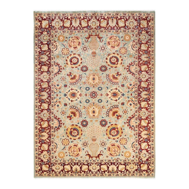 Blue Mogul, One-of-a-Kind Hand-Knotted Area Rug in Light Blue, 6' 2" x 8' 7" For Sale - Image 8 of 8