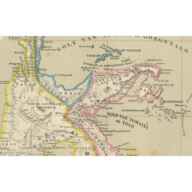 Paper Antique Colonial Map of Celebes Sulawesi and Lesser Sunda Islands, 1884 For Sale - Image 7 of 13