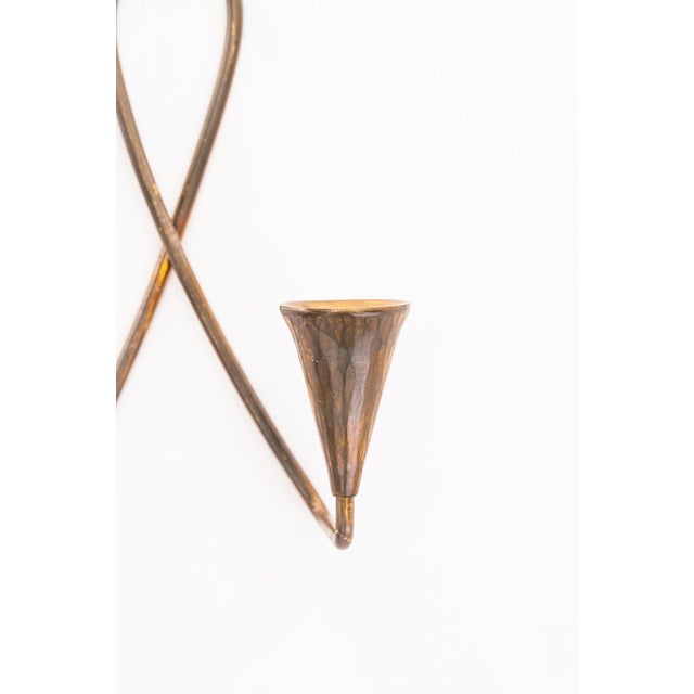 Metal Wall Brass Candleholder, Vienna, Austria, 1950s For Sale - Image 7 of 8