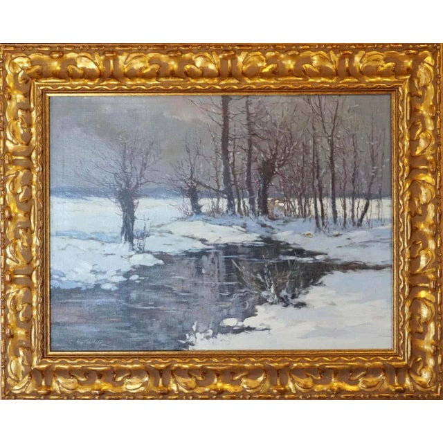 Constantin Alexandrovitch Westchiloff (American/Russian, 1877-1945), untitled scene of a snowy far off meadow in the moon...