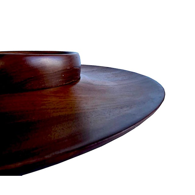 Mid 20th Century Hand Turned Black Walnut Wood Chip and Dip Set, 2 Pieces For Sale - Image 12 of 15