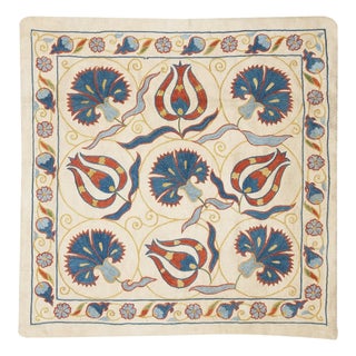 20"x20" 100% Silk Embroidered Cushion Cover. New Toss Pillow. Modern Lace Pillow For Sale