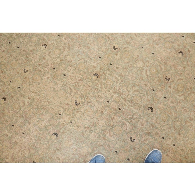 Zabihi Collection Light Green Elegant Antique Persian Tabriz Rug For Sale - Image 11 of 18