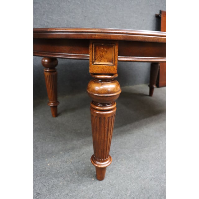 Thomasville Thomasville Attributed Cherry Oval Double Pedestal Dining Table With Extensions For Sale - Image 4 of 13