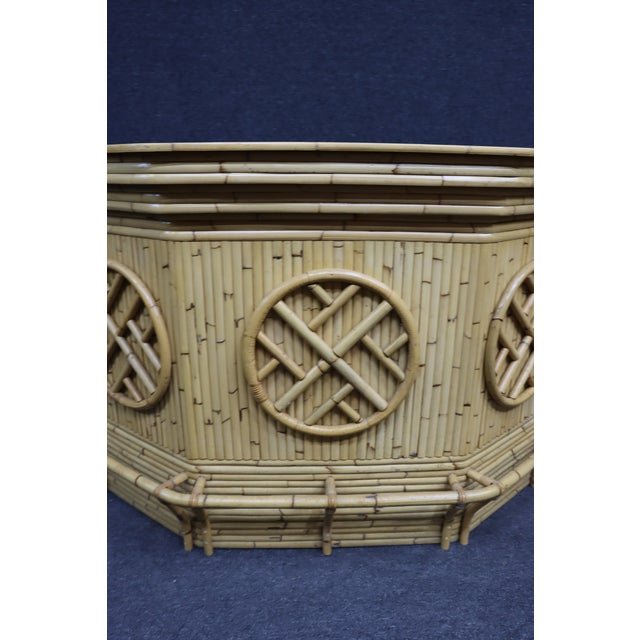 Mid-Century Modern Split Bamboo & Rattan Tiki Dry Bar For Sale - Image 4 of 18