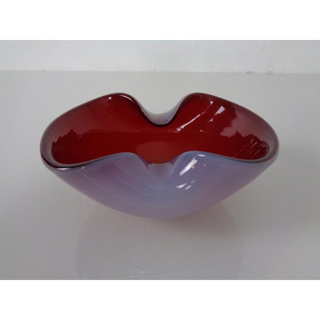 Red and Lilac Sommerso Murano Glass Bowl or Ashtray, Italy, 1960s For Sale - Image 6 of 15