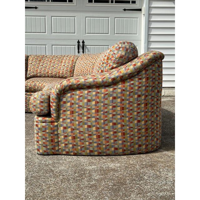 Vintage Thayer Coggin Sectional Sofa With Geometric Upholstery For Sale - Image 11 of 18