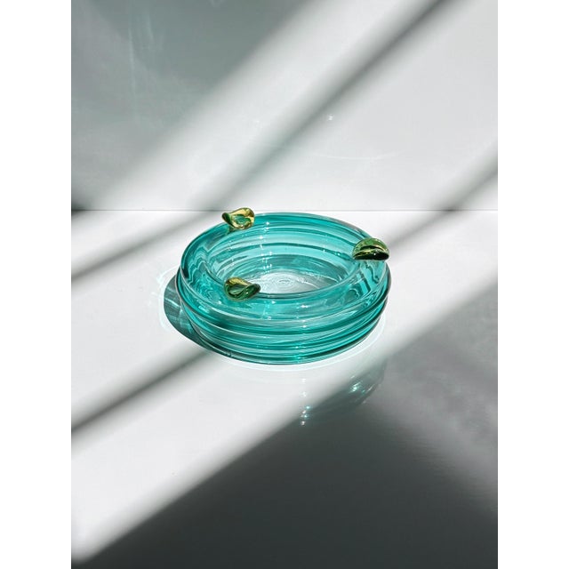 Italian Postmodern Turquoise Ashtray or Vide Poche, 1980s For Sale - Image 6 of 6