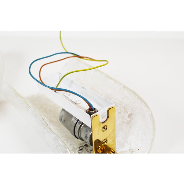 Large Wall Lamps in Brass and Glass from Hillebrand Leuchten, 1970s, Set of 2 For Sale - Image 4 of 8