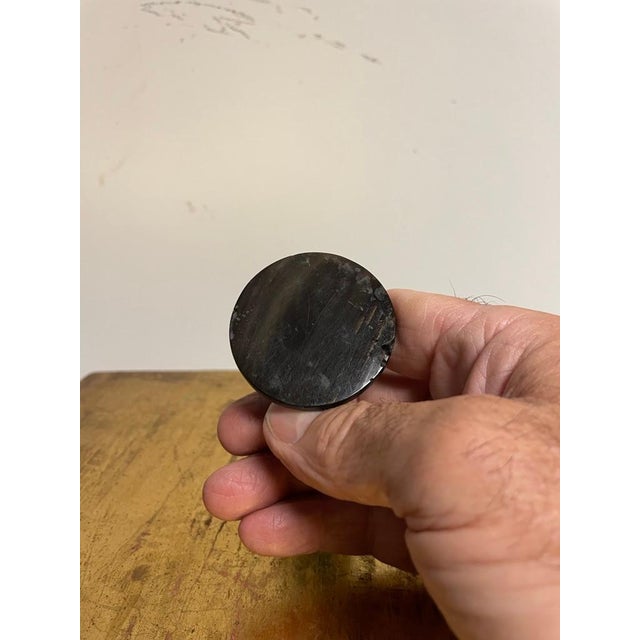 19th century whaler made carved and turned ebony stemmed cup. "Manila P.I." painted on one side. Manila, Philippine...