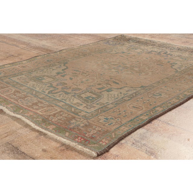 Tan Vintage Persian Tabriz Rug, 03'03 X 04'08 For Sale - Image 8 of 10