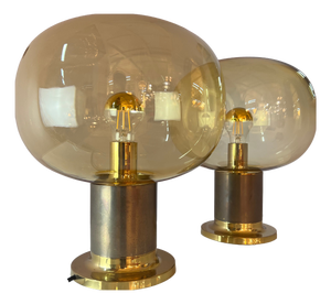 Table Lamp in Brass and Glass