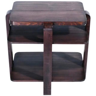 French Art Deco Modernist Mahogany Side Table, 1940s For Sale