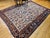 Vintage Persian Heriz Serapi Rug, Hand-Knotted Wool, All-Over Geometric Pattern, Ivory & Blue, 8x10 For Sale - Image 4 of 14