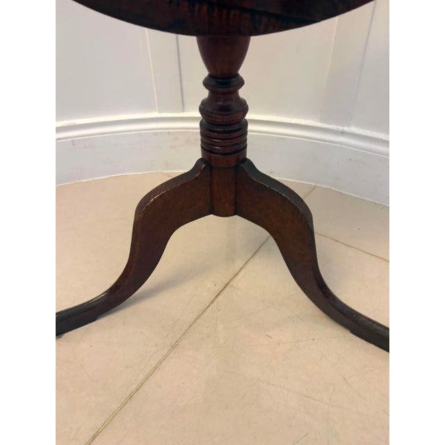 Antique Georgian Burr Oak Tripod Tilt Top Occasional Table, 1780 For Sale - Image 12 of 14