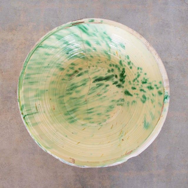 19th Century Large Spanish Green and White Lebrillo Bowl For Sale - Image 9 of 9
